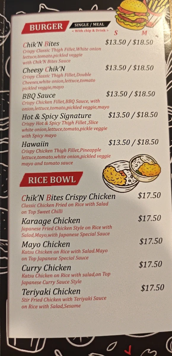 Menu, ChiknBites