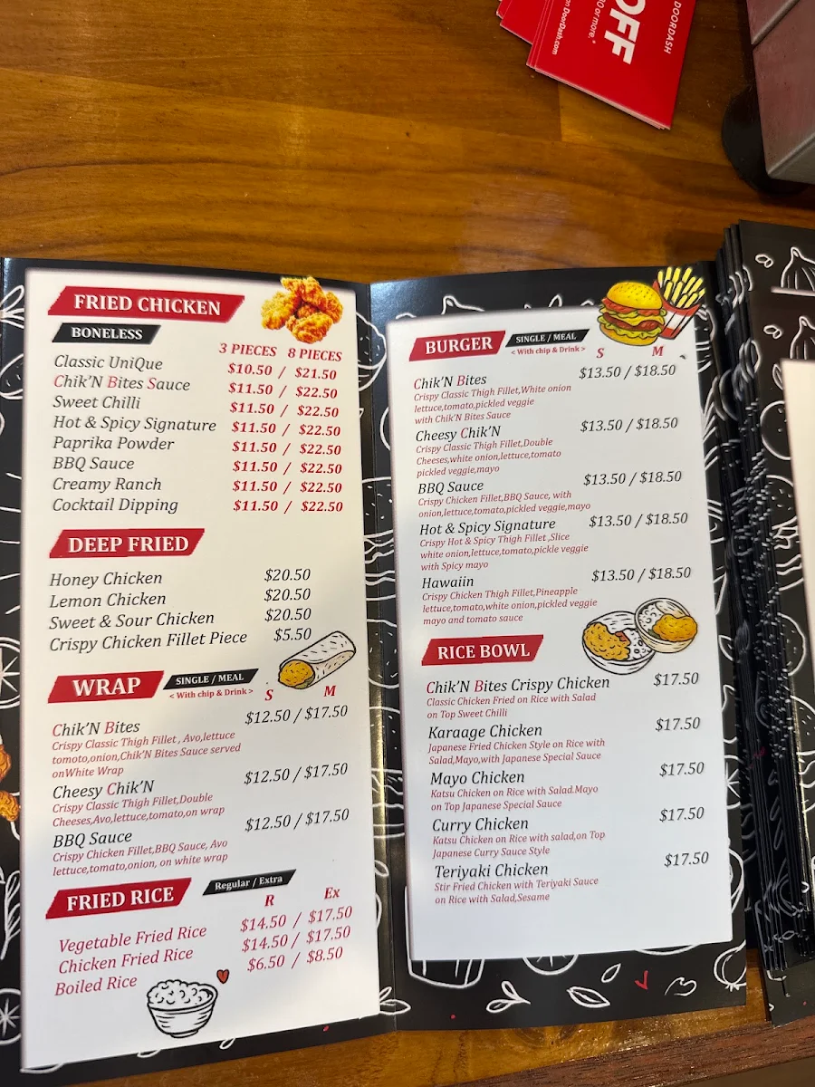 Menu, ChiknBites