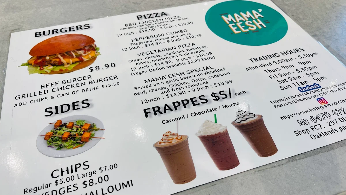 Menu, MAMA’ EESH