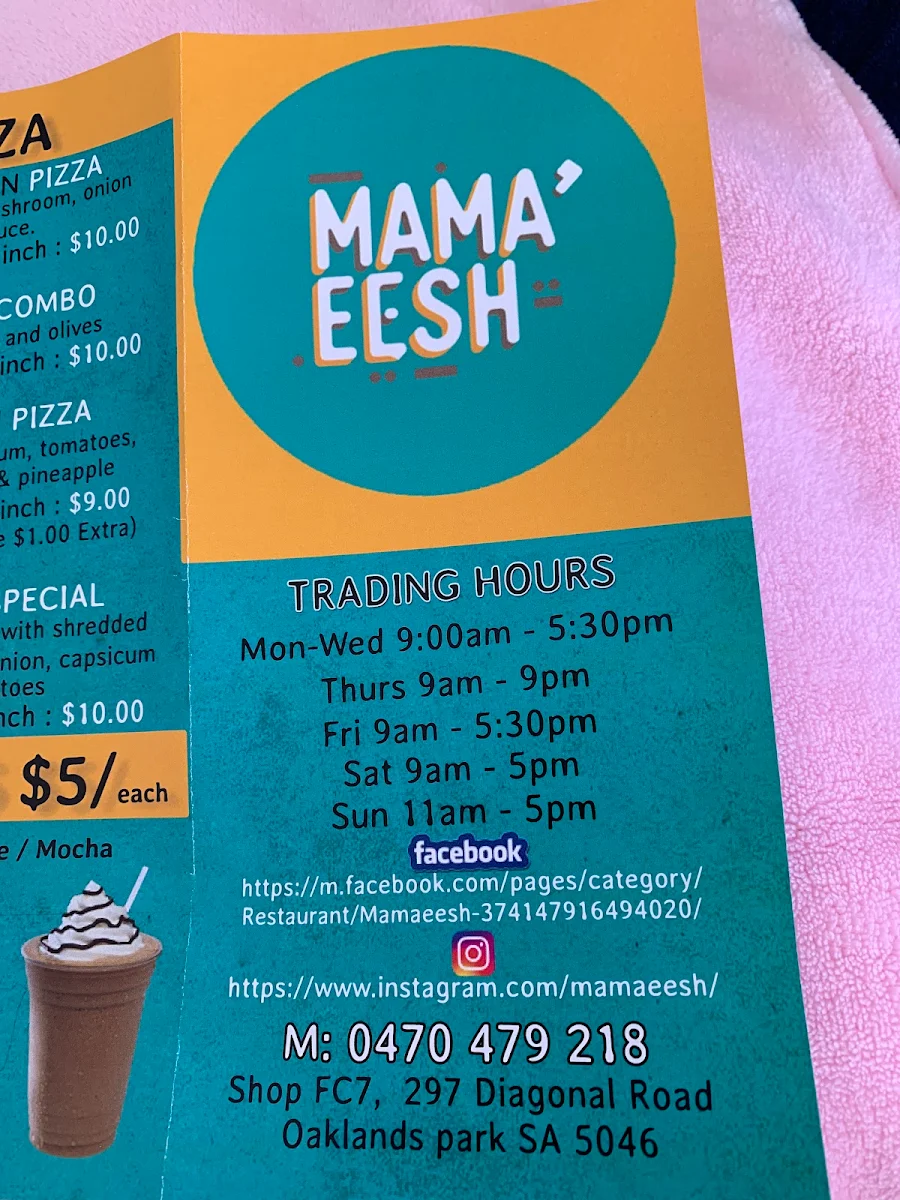Menu, MAMA’ EESH