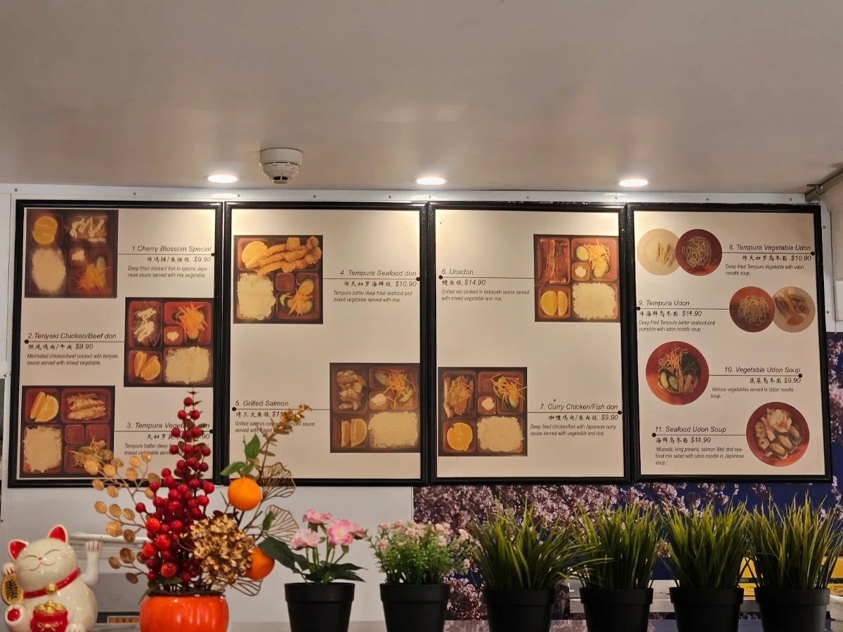 Menu, Cherry Blossom Sushi Bar