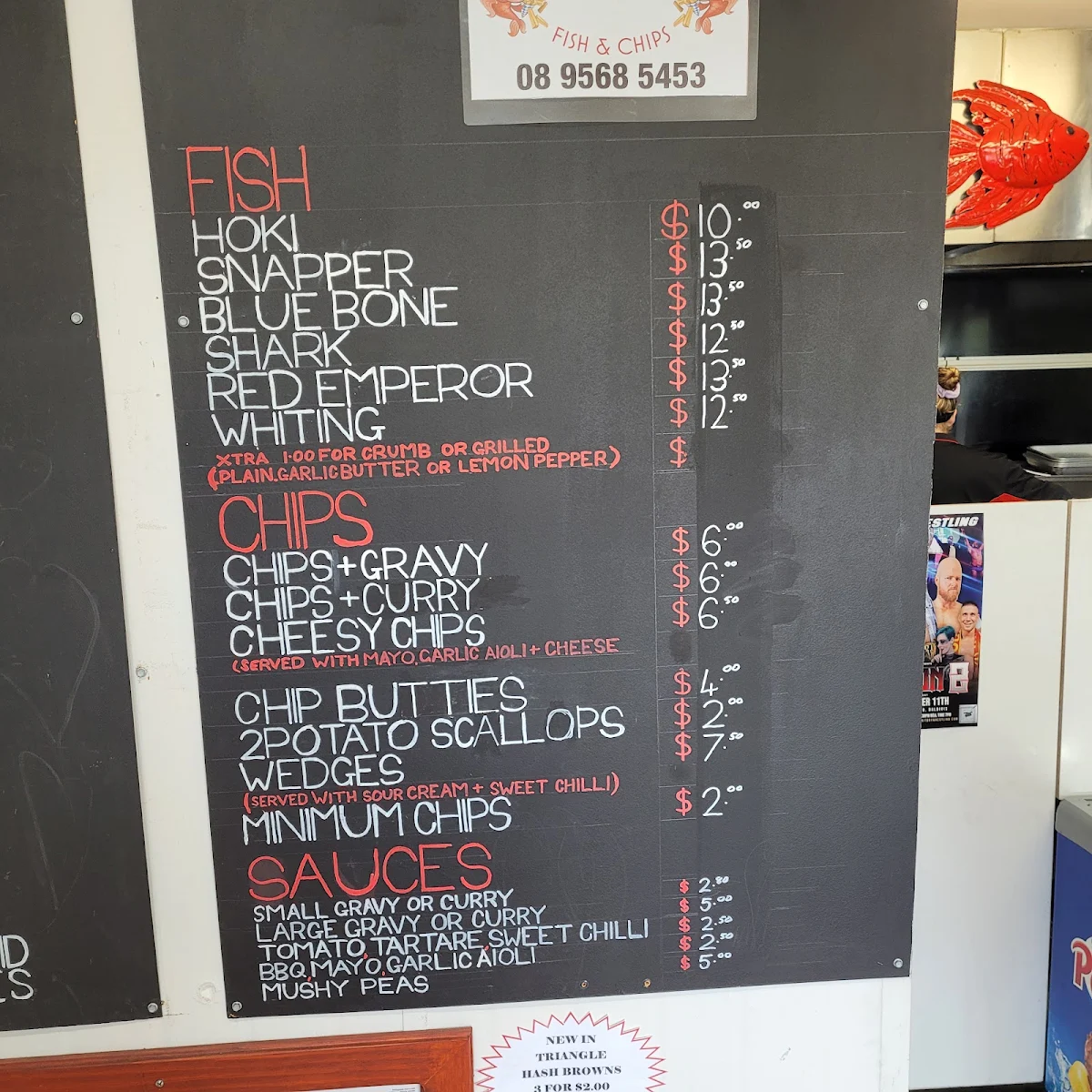 Menu, Big Reds Fish And Chips
