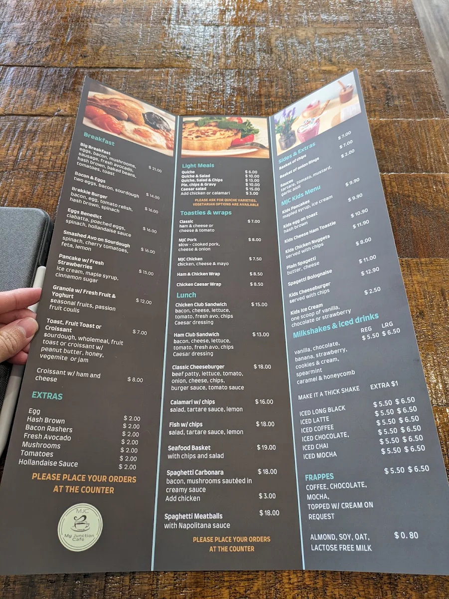 Menu, My Junction Cafe