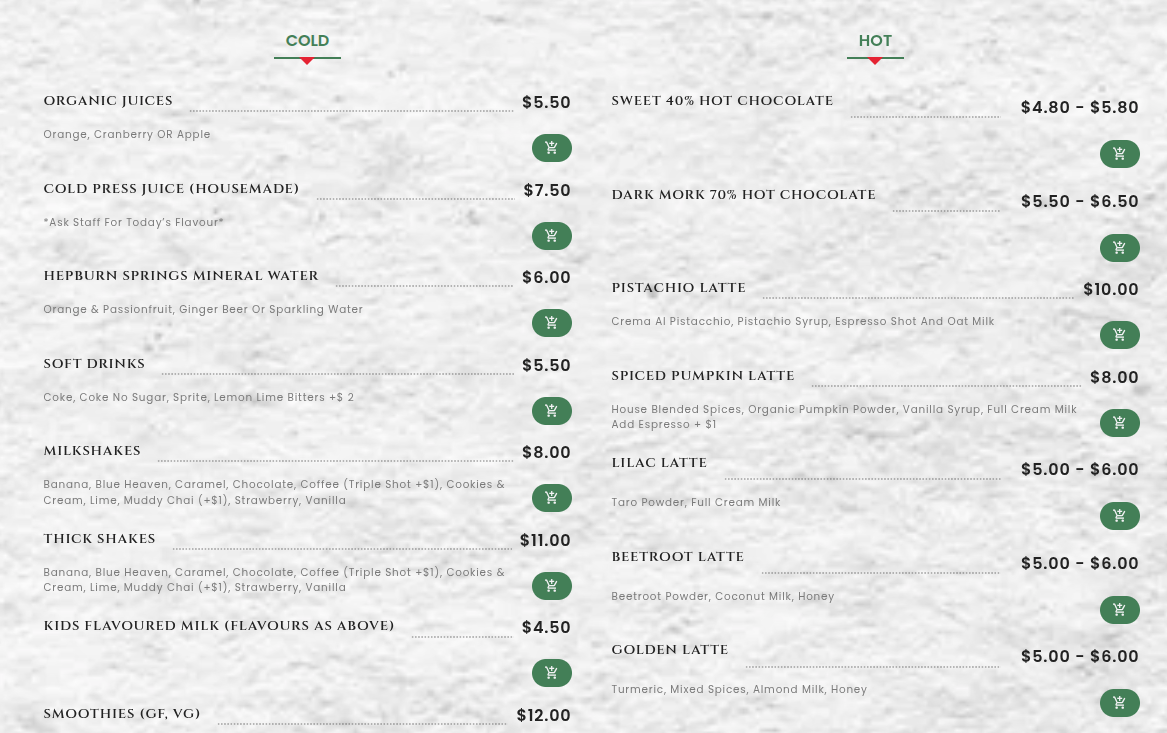 Menu, The Spotted Owl