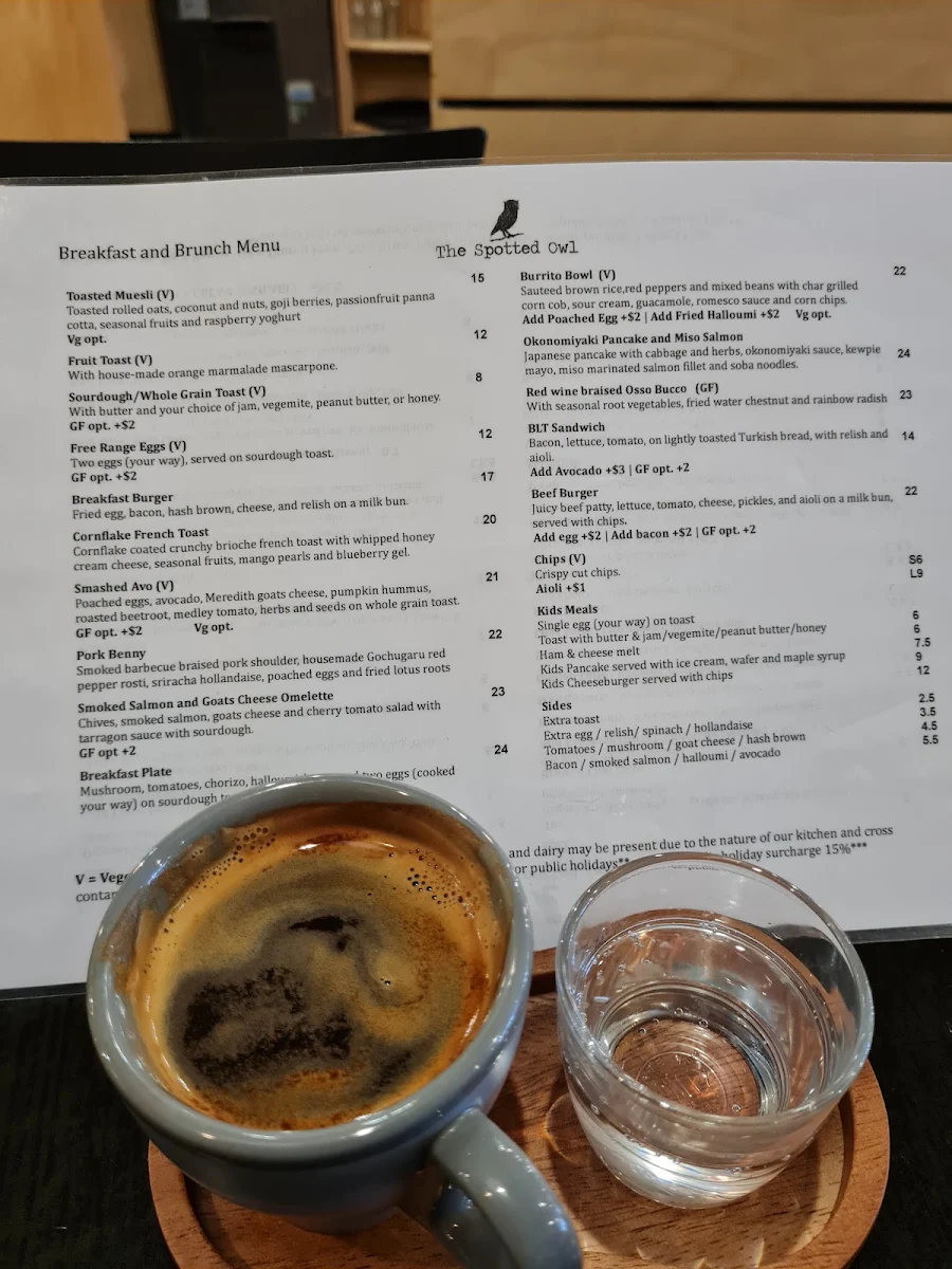 Menu, The Spotted Owl