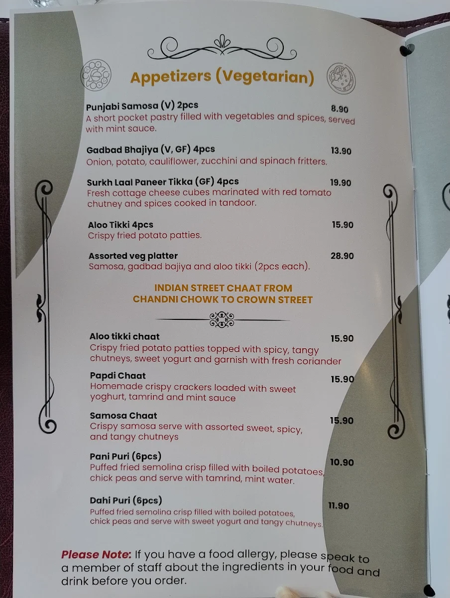 Menu, Crown Indian Windang - Best Indian Restaurant in Windang