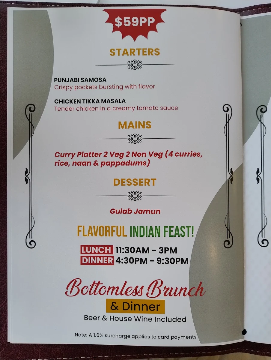 Menu, Crown Indian Windang - Best Indian Restaurant in Windang