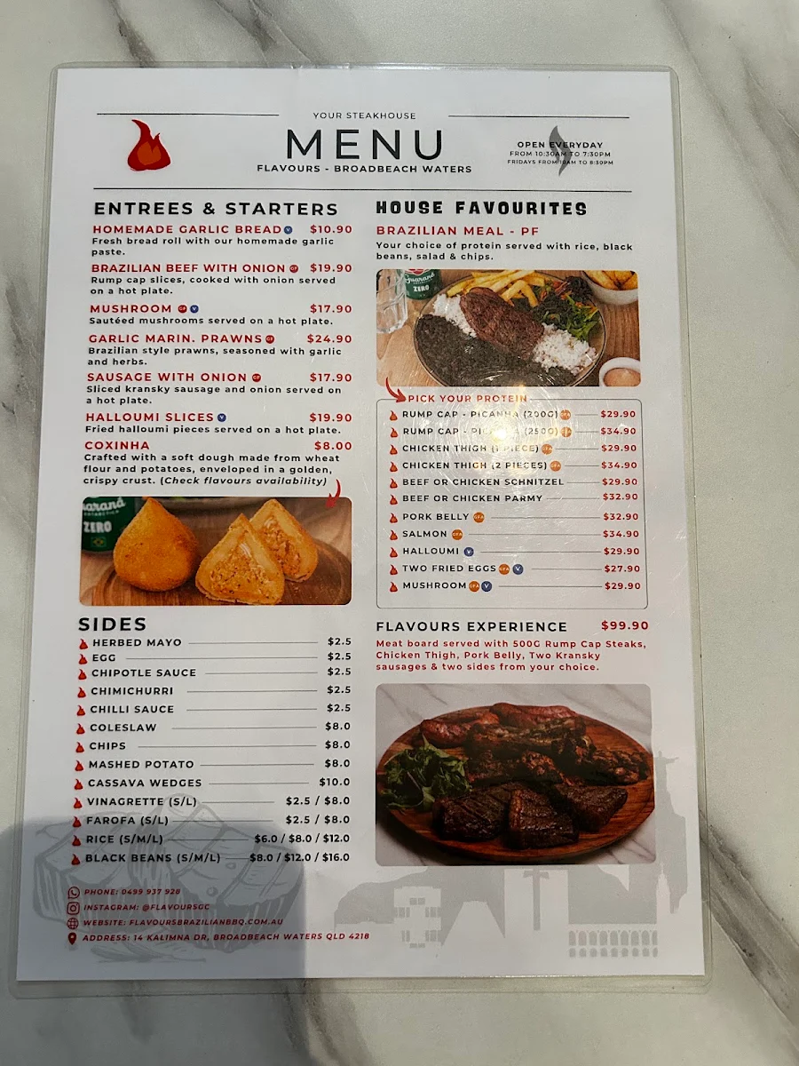 Menu, Flavours - Broadbeach (Brazilian BBQ)