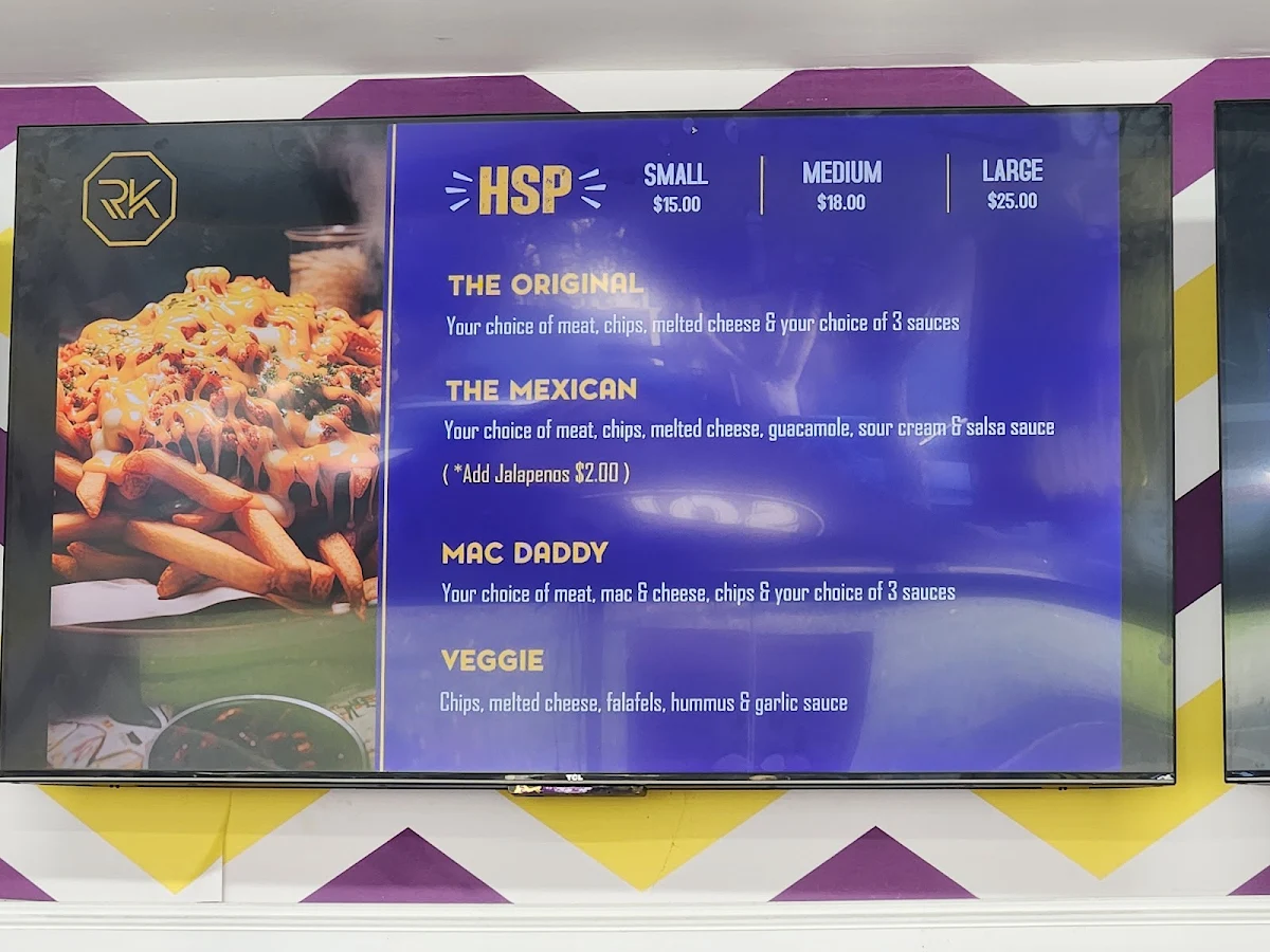 Menu, Rosebud Kebab House
