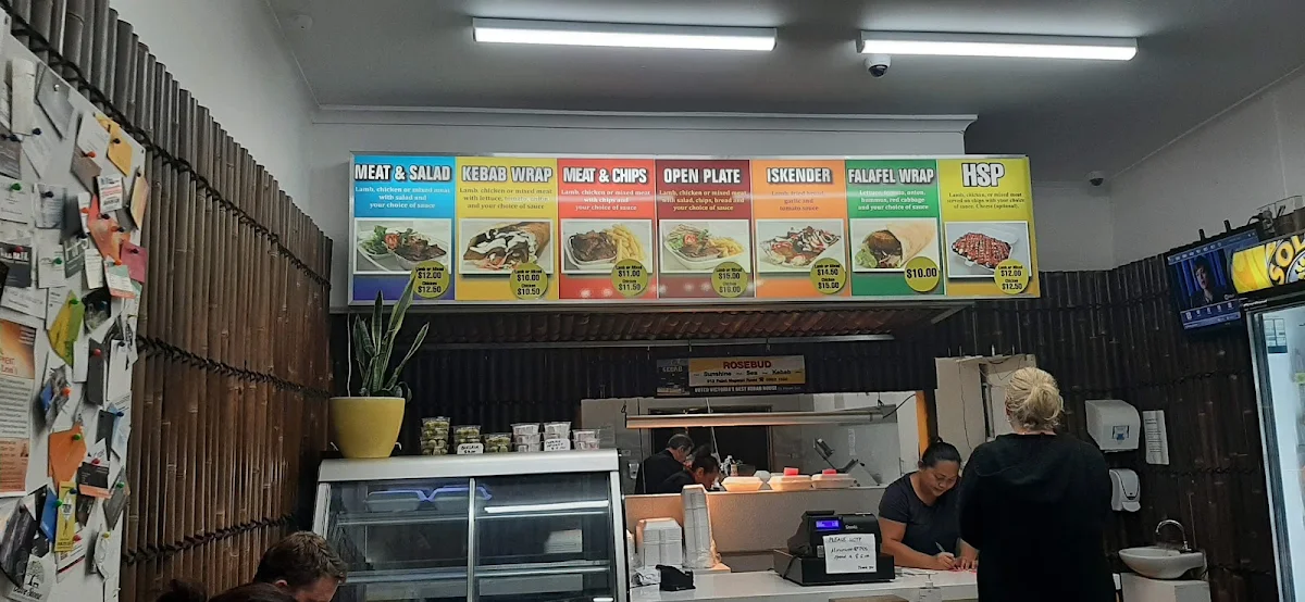 Menu, Rosebud Kebab House