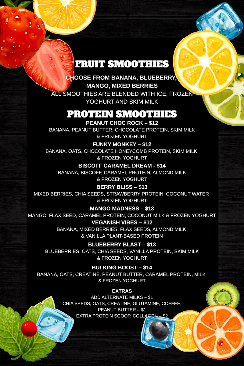 Menu, Pump Cafe