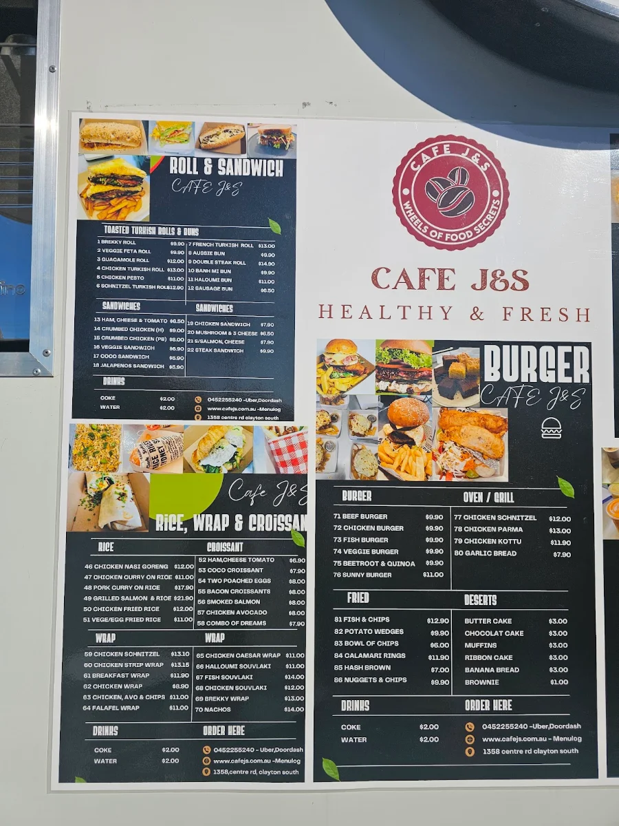 Menu, CAFE J&S