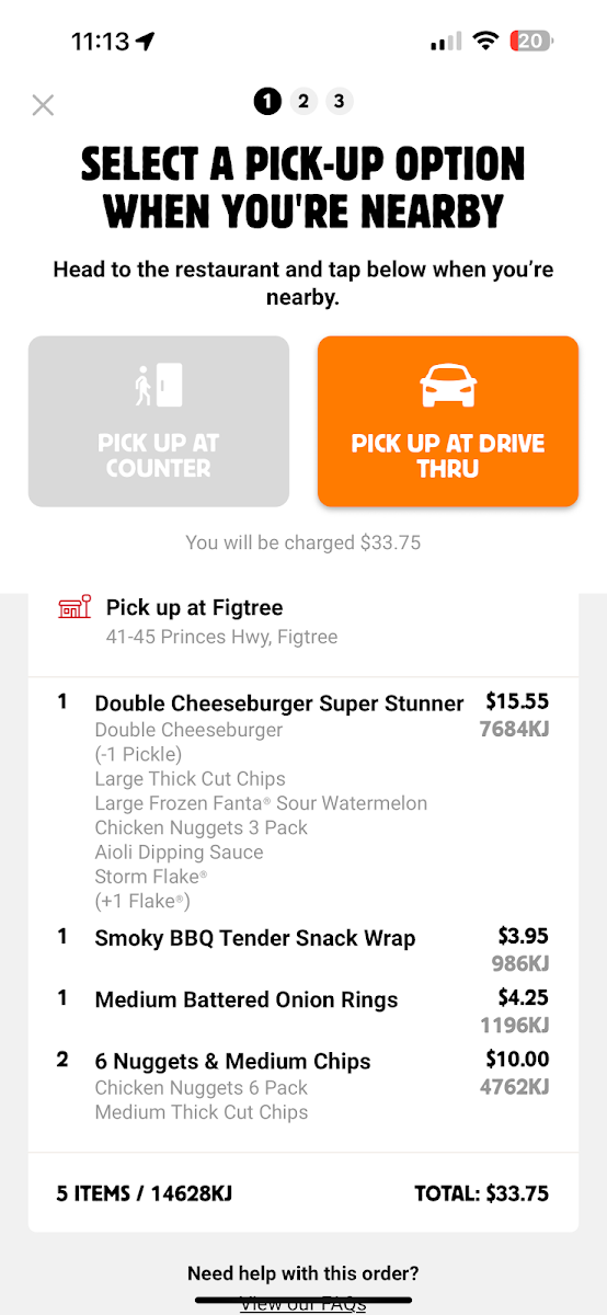 Menu, Hungry Jack's Burgers Figtree