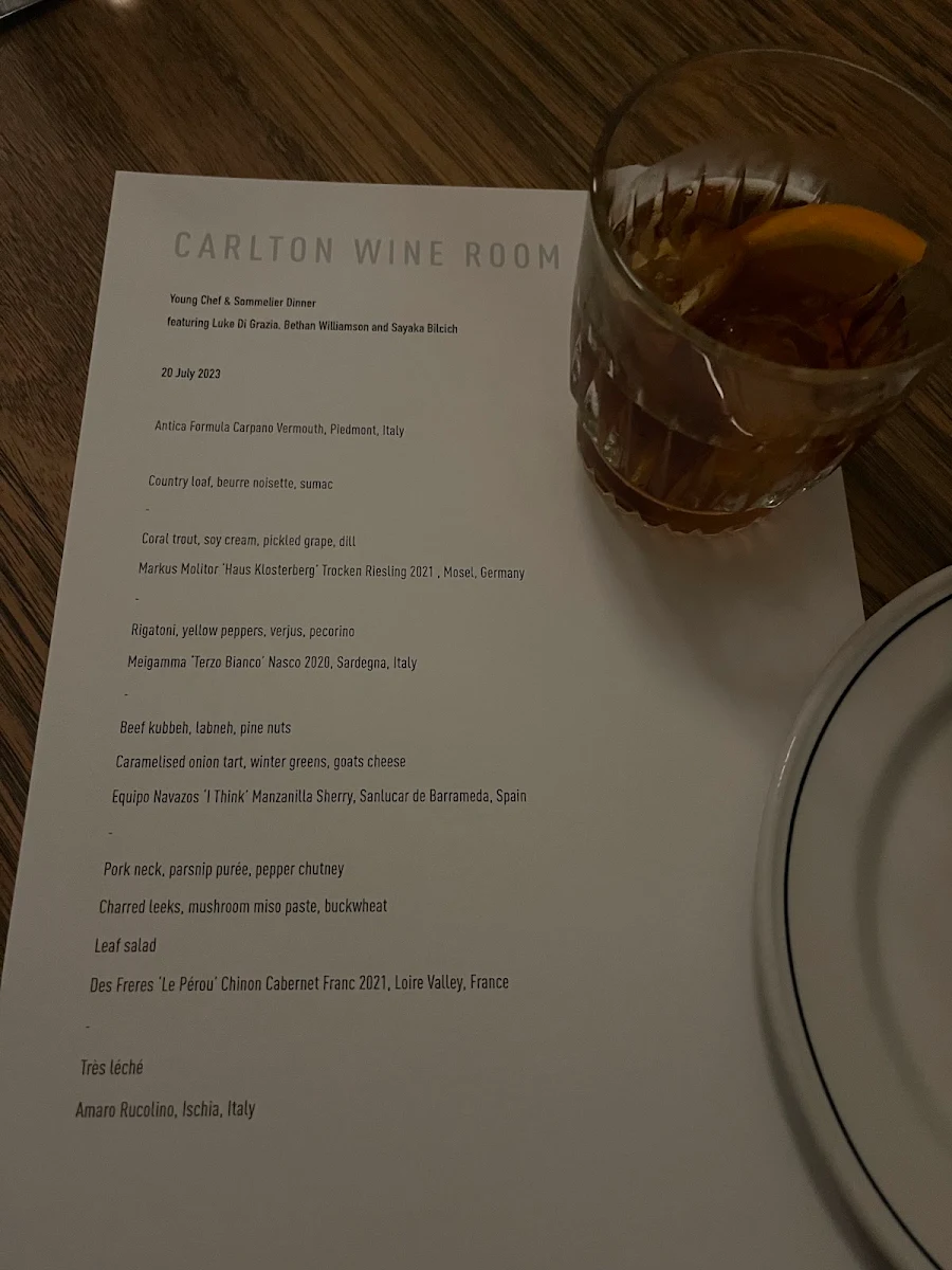 Menu, Baker D. Chirico