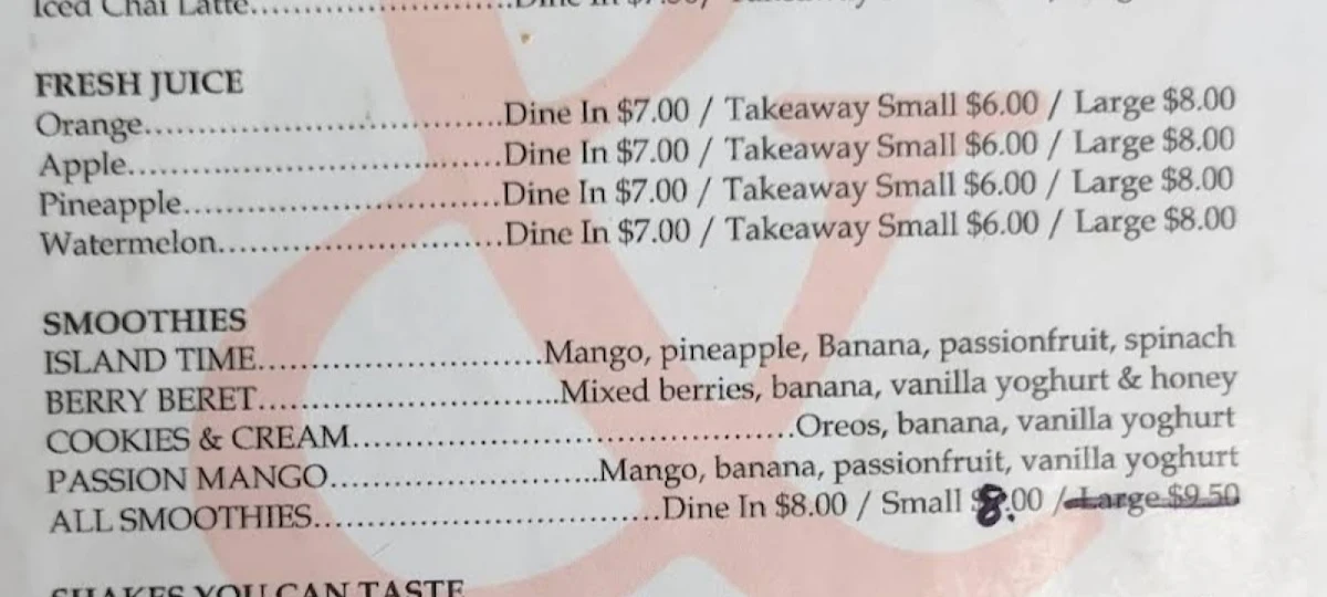 Menu, Bazil&Co.