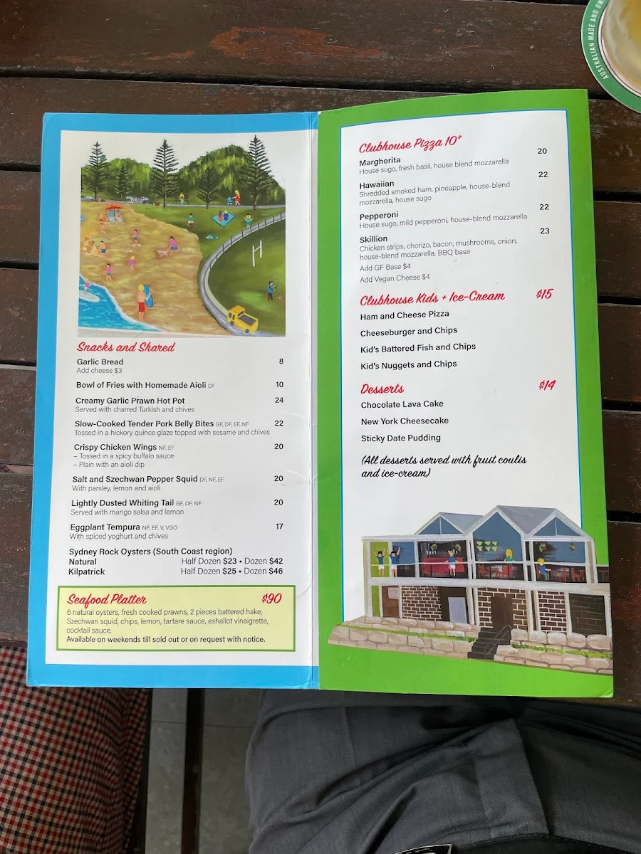 Menu, Trojans Bistro & Bar