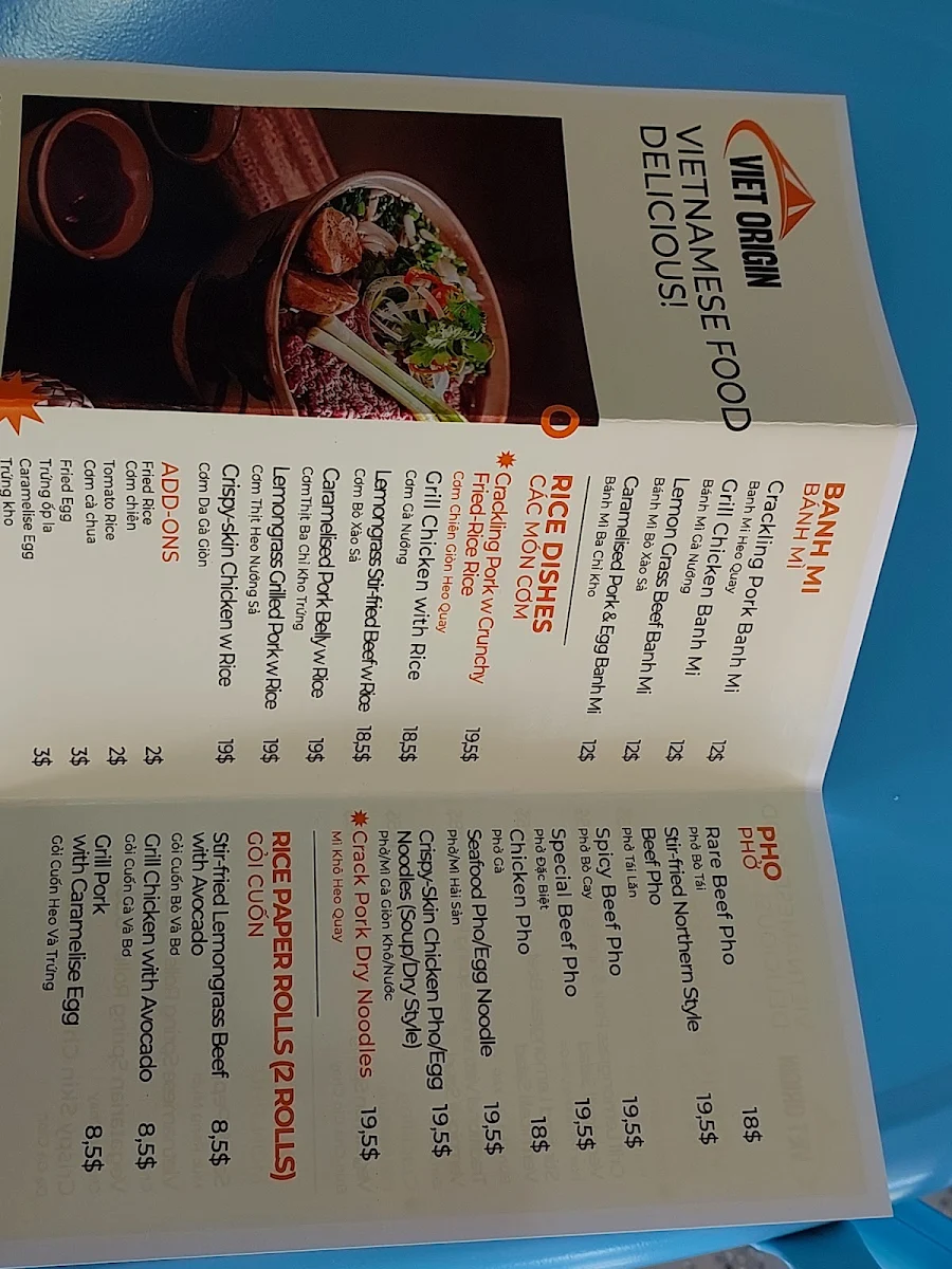 Menu, Viet Origin