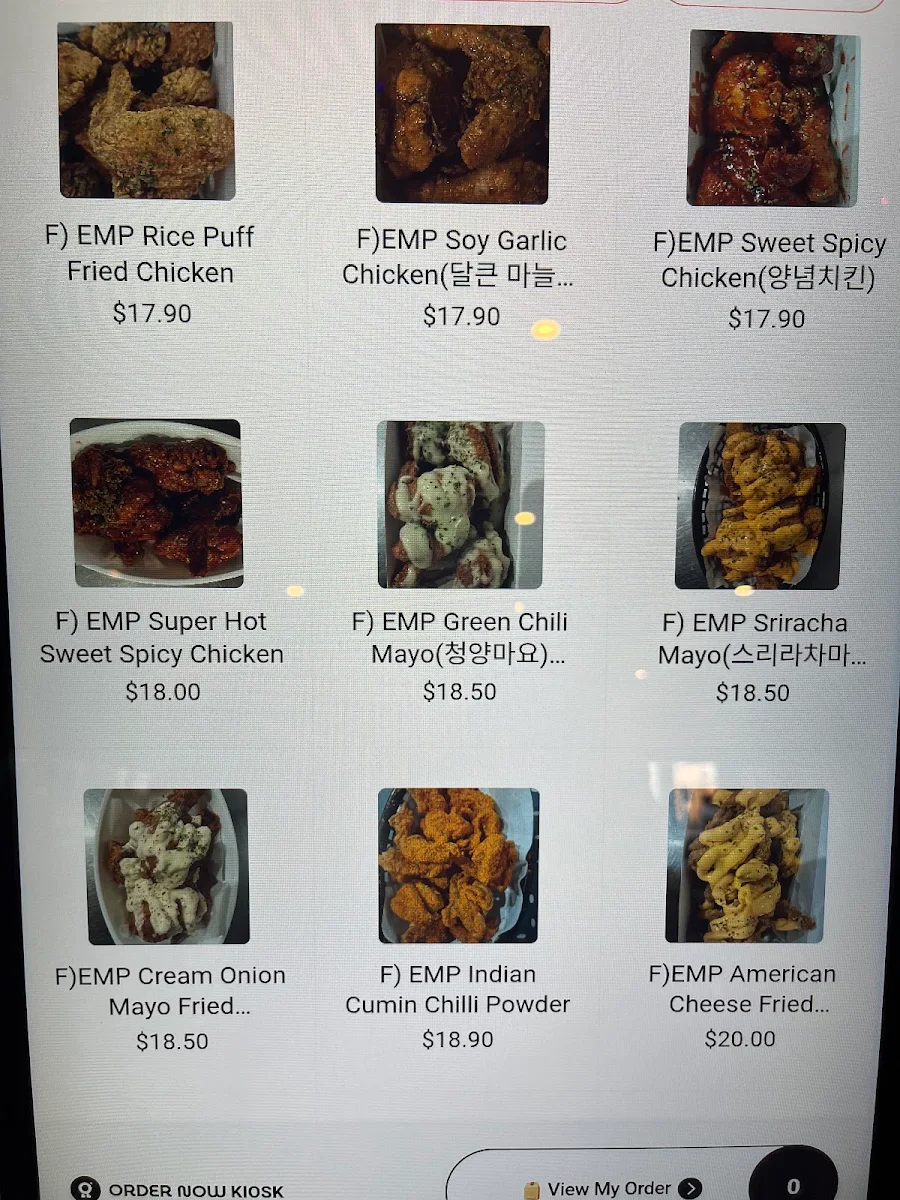 Menu, EMP Korean Chicken Roast & Fried