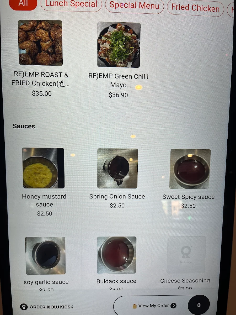 Menu, EMP Korean Chicken Roast & Fried