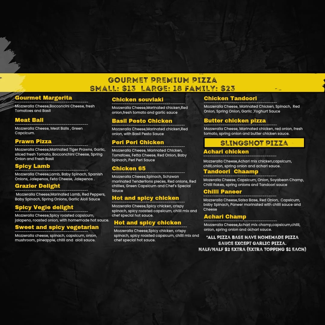 Menu, Cozzycrust