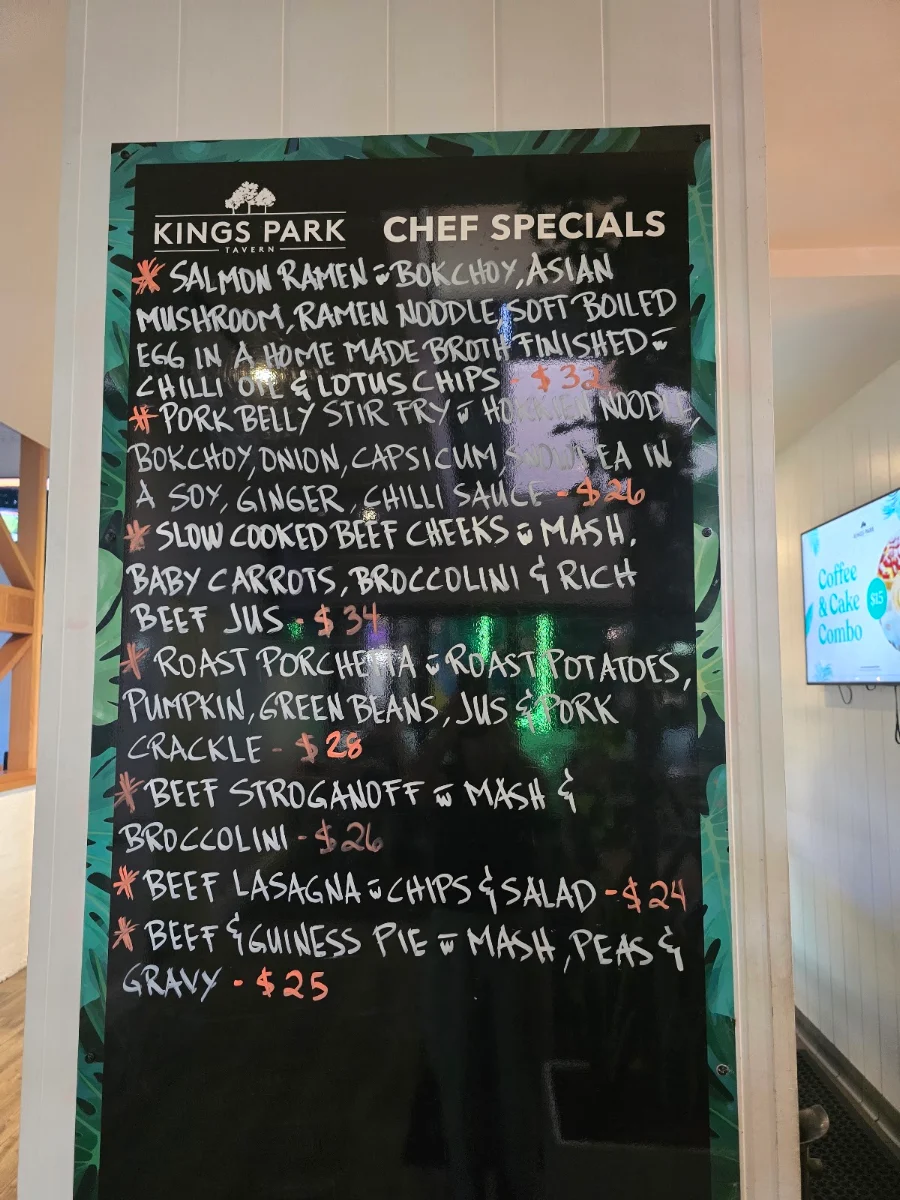 Menu, KFC Kings Park