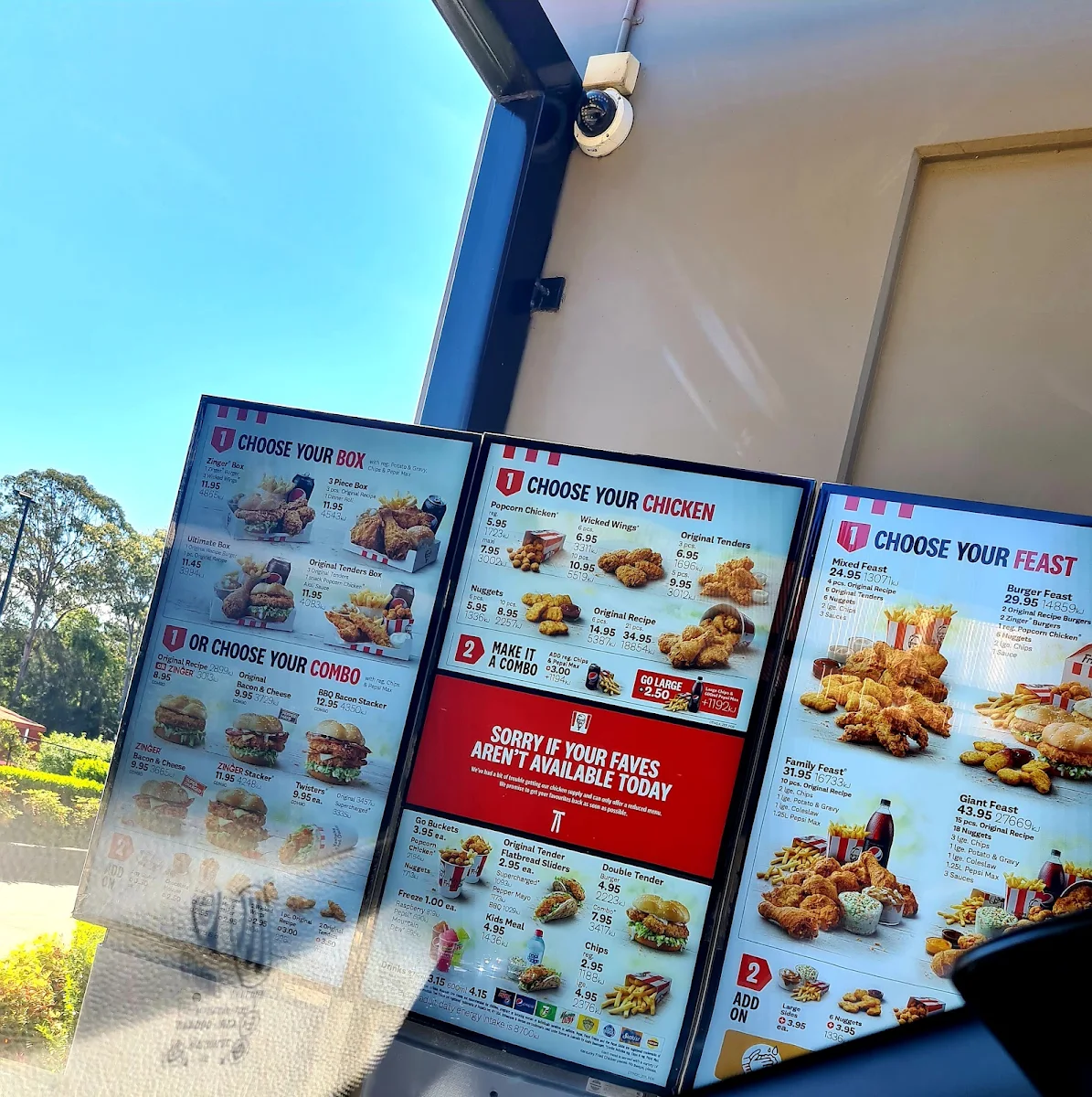 Menu, KFC Kings Park