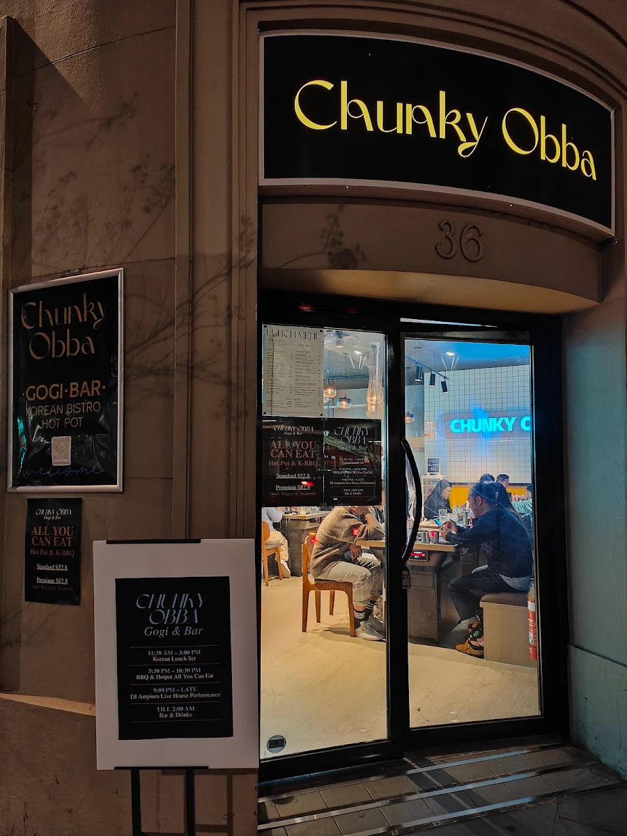 Menu, Chunky Obba Gogi & Bar