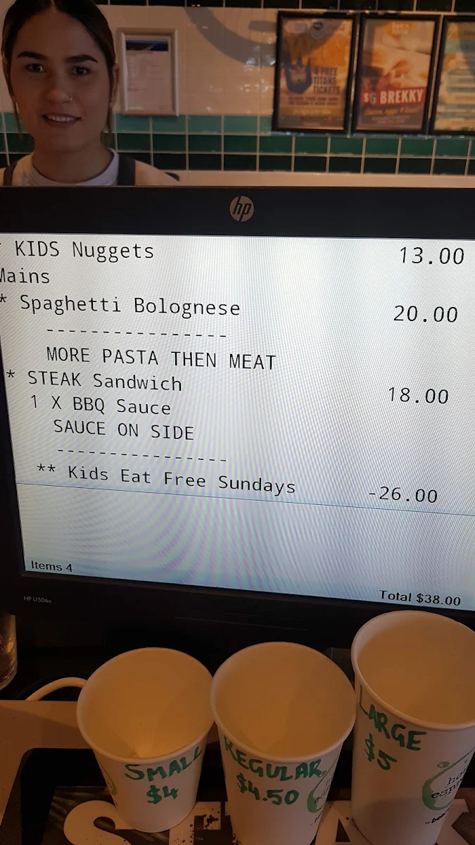 Menu, Betty's Burgers