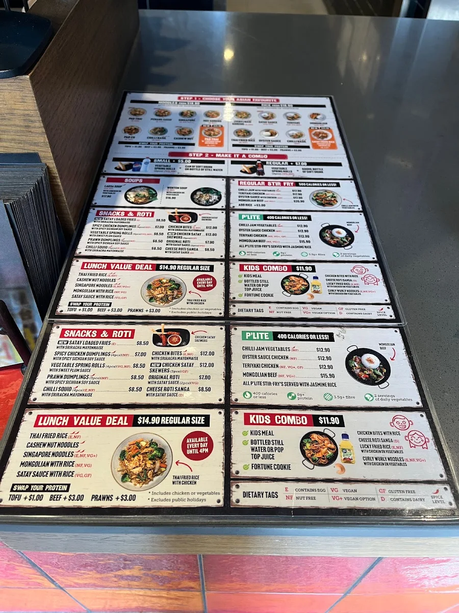 Menu, P'Nut Balmain