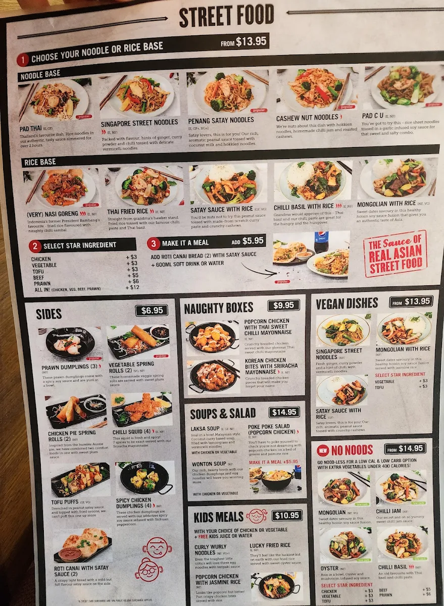 Menu, P'Nut Balmain