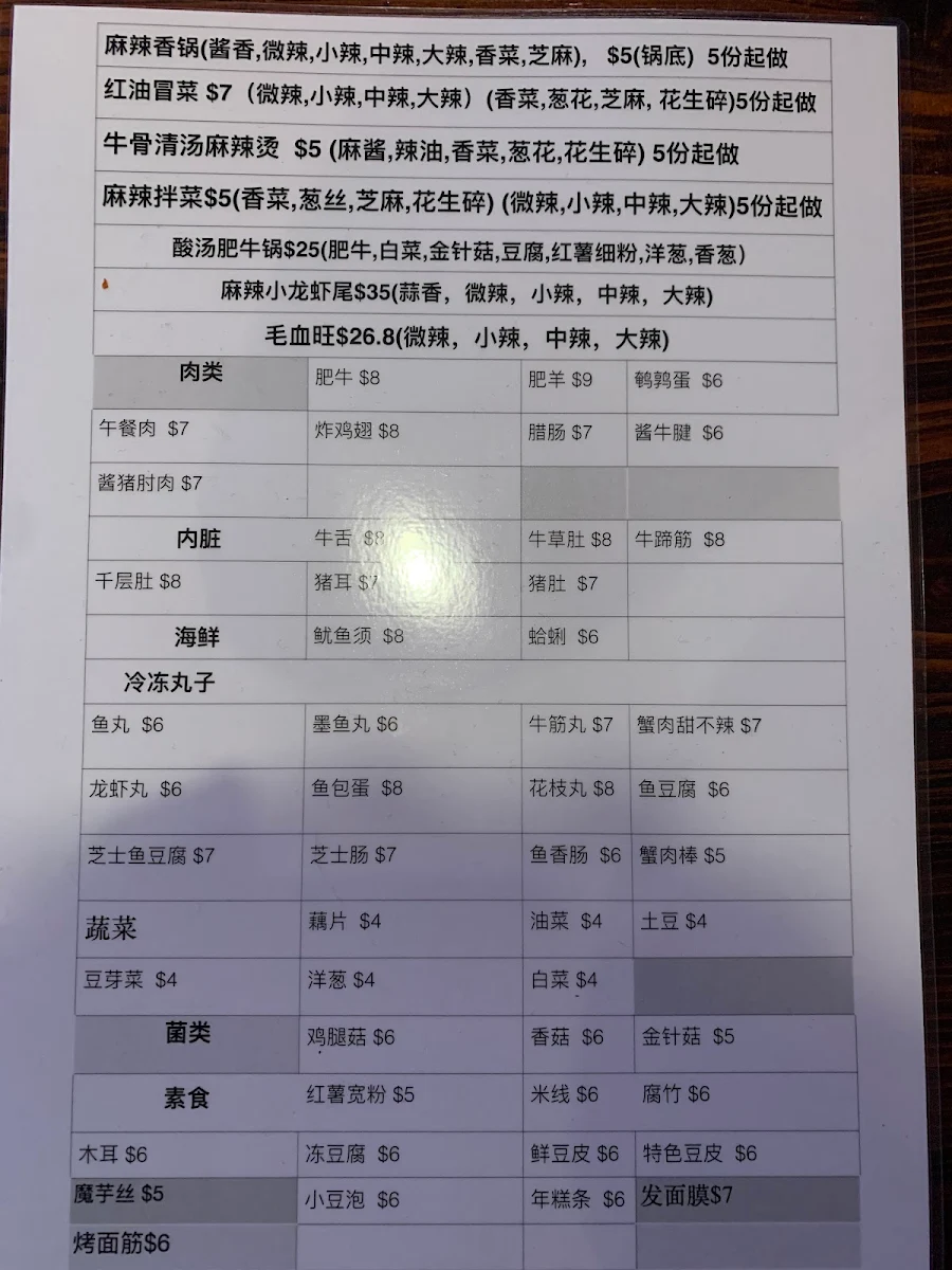 Menu, BackStreet Kitchen