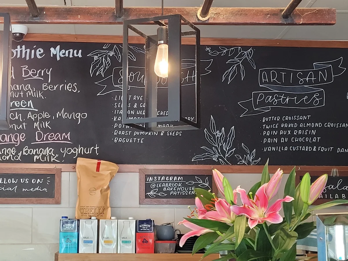 Menu, Leabrook Bakehouse and Patisserie