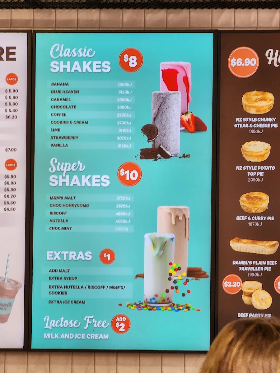 Menu, Daniel's Donuts Albury