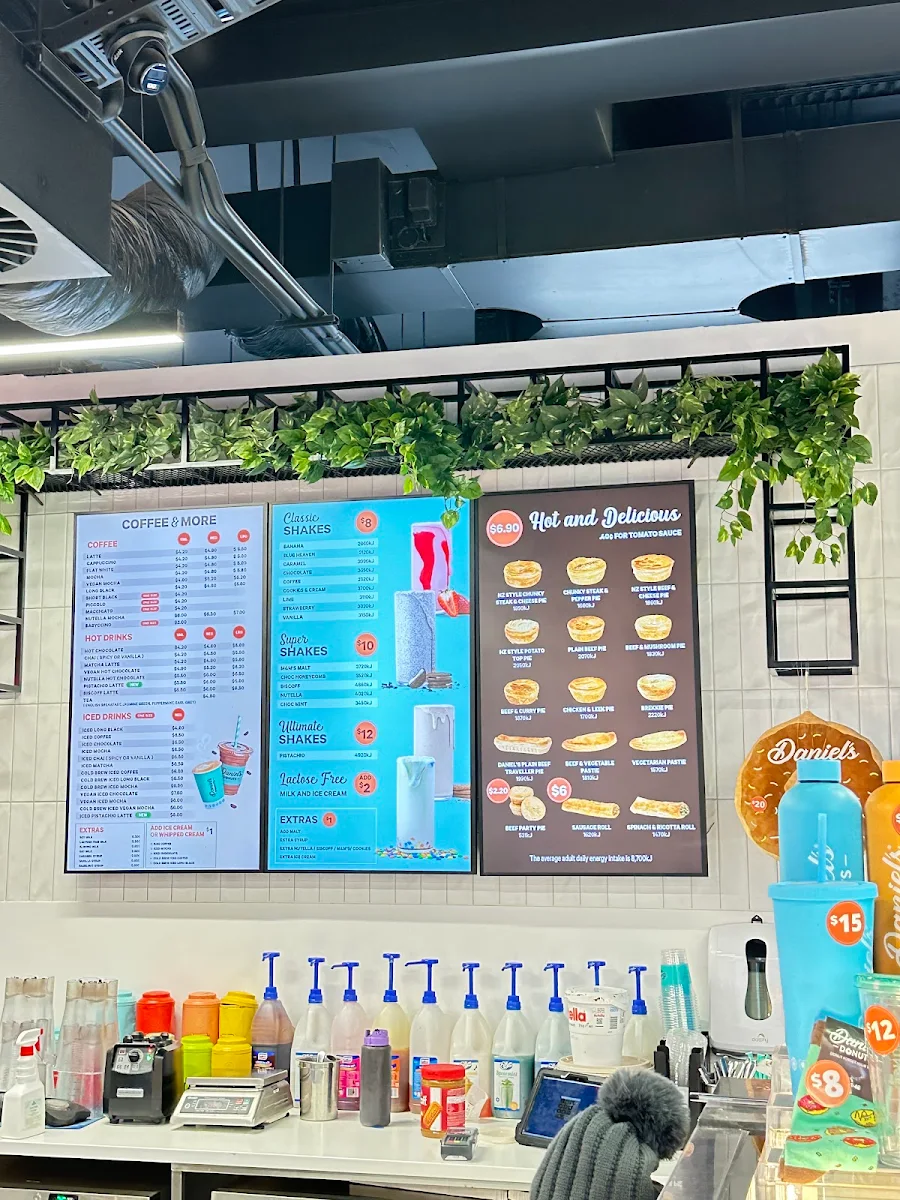 Menu, Daniel's Donuts Albury