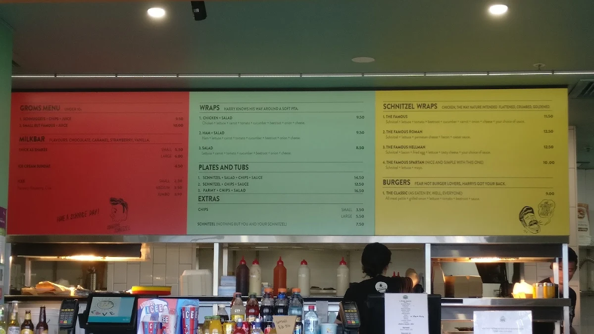 Menu, Harrys Schnitzel Joint Jesmond