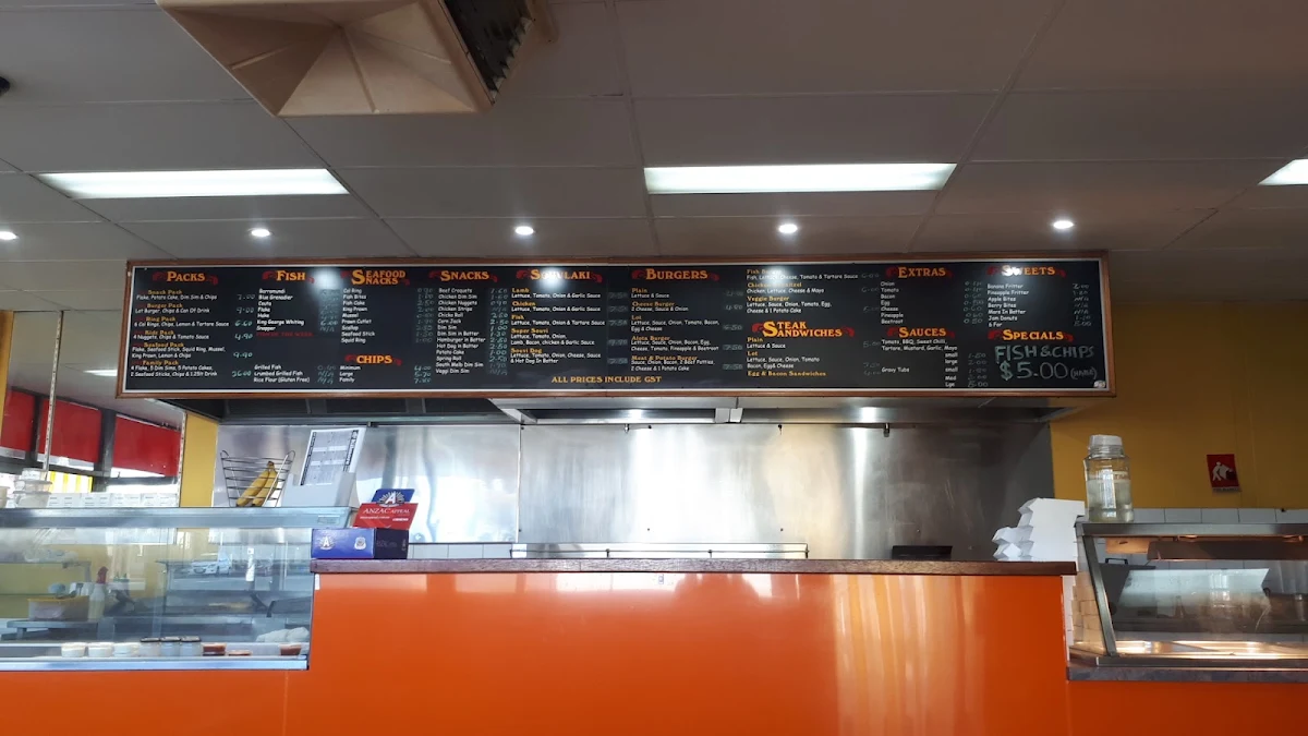 Menu, Kilmore Fish and Chips
