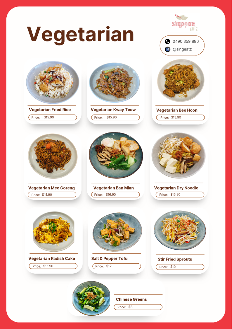 Menu, Singapore Eatz