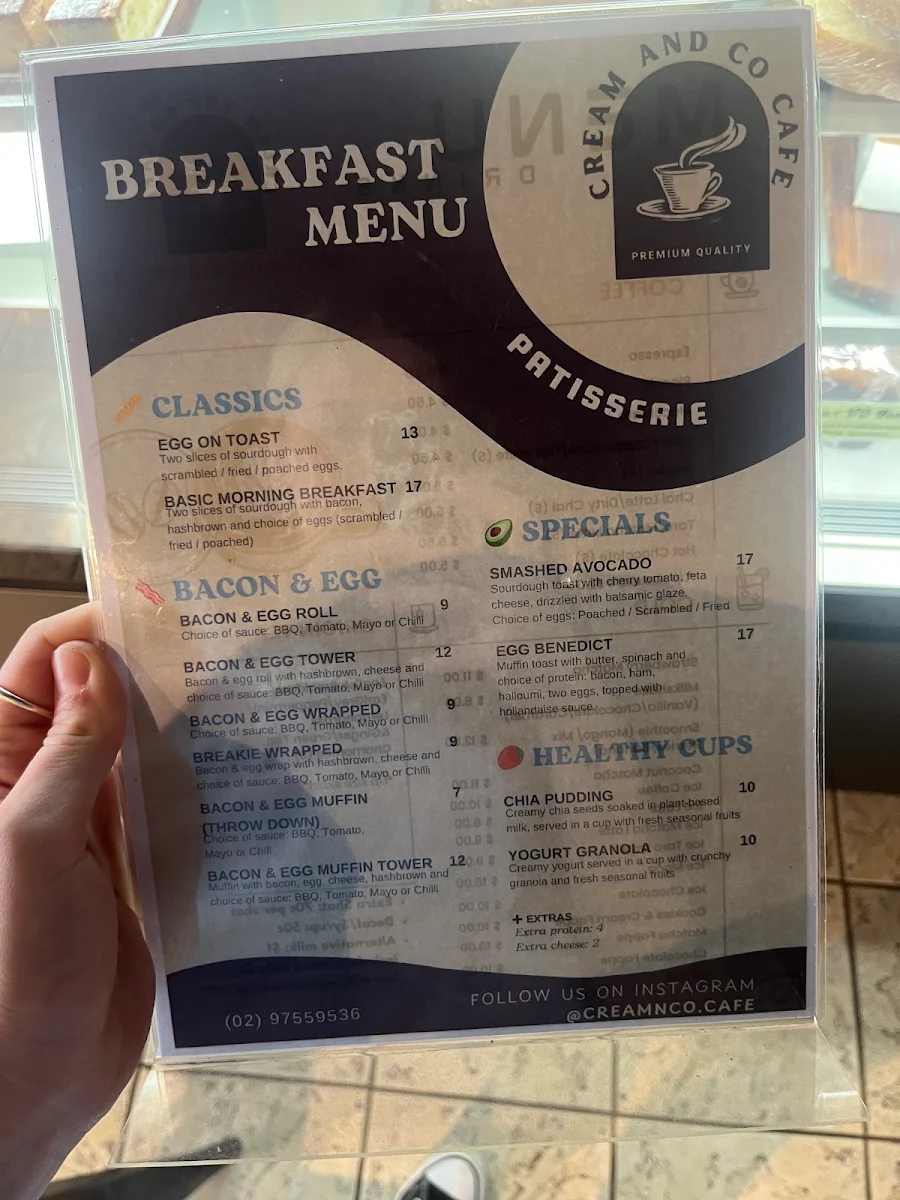 Menu, Cream & Co