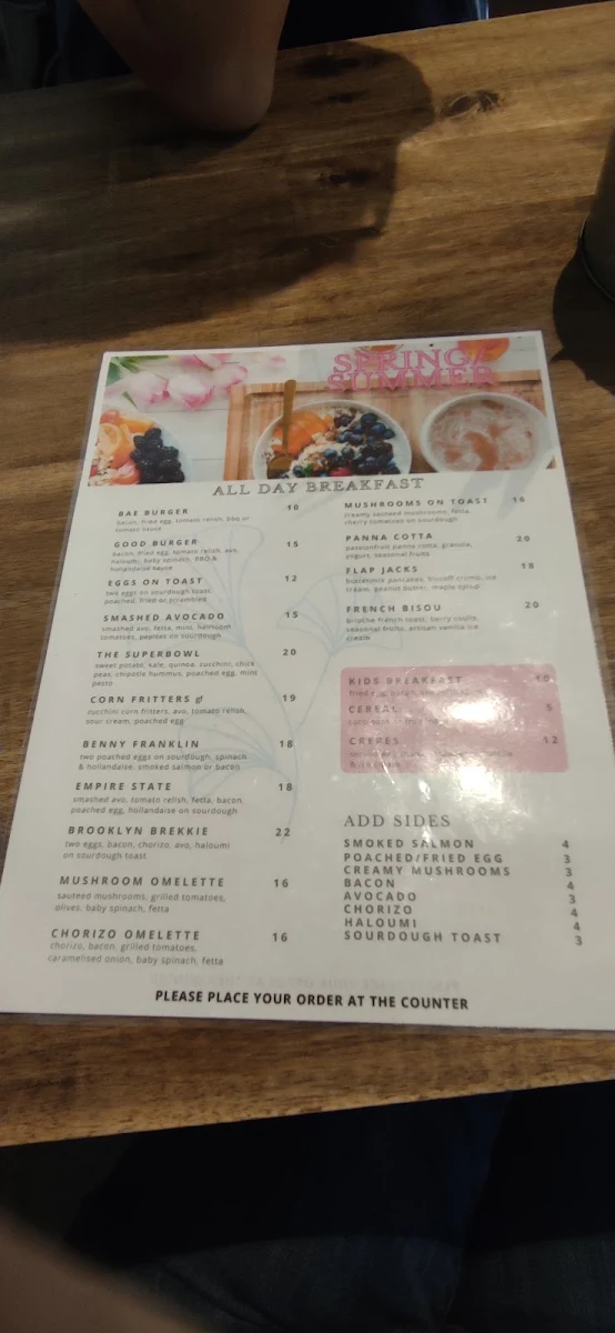 Menu, Cream & Co