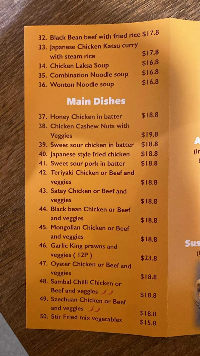 Menu, Noodle mas