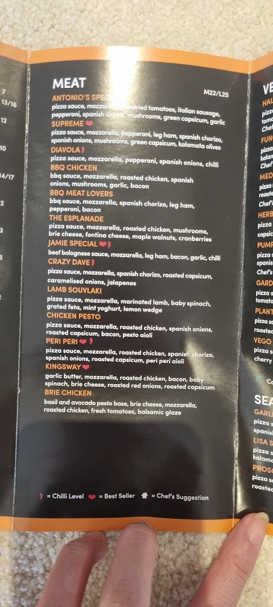 Menu, PIZZARRO Sylvania Waters