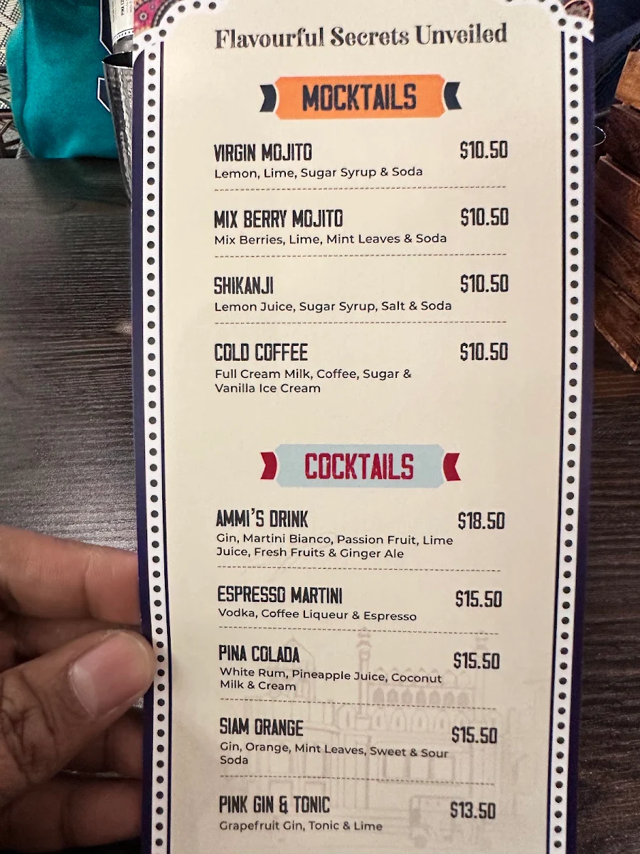 Menu, Mamma Roti