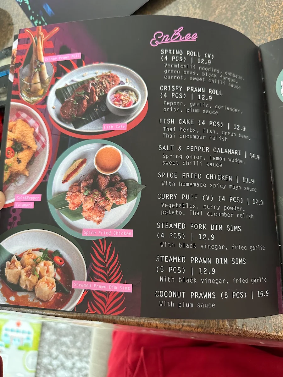 Menu, SPICE Kitchen and Bar Broadbeach