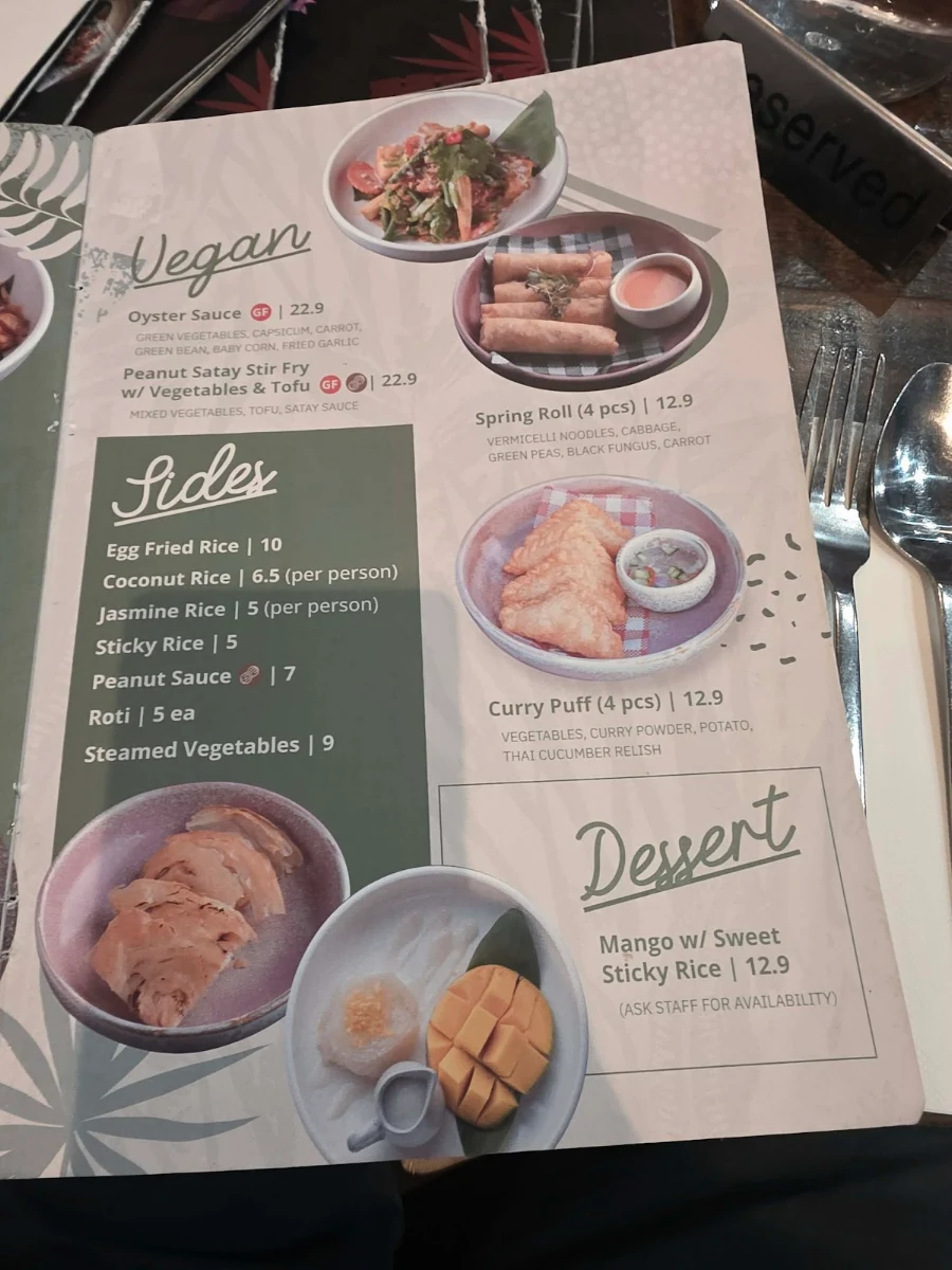 Menu, SPICE Kitchen and Bar Broadbeach