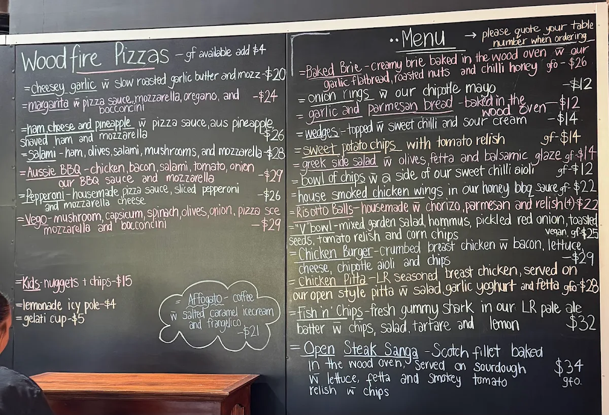 Menu, The Little Rippa Brewing Company