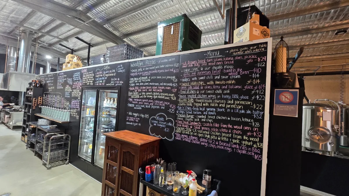 Menu, The Little Rippa Brewing Company