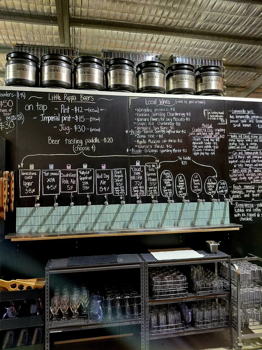 Menu, The Little Rippa Brewing Company