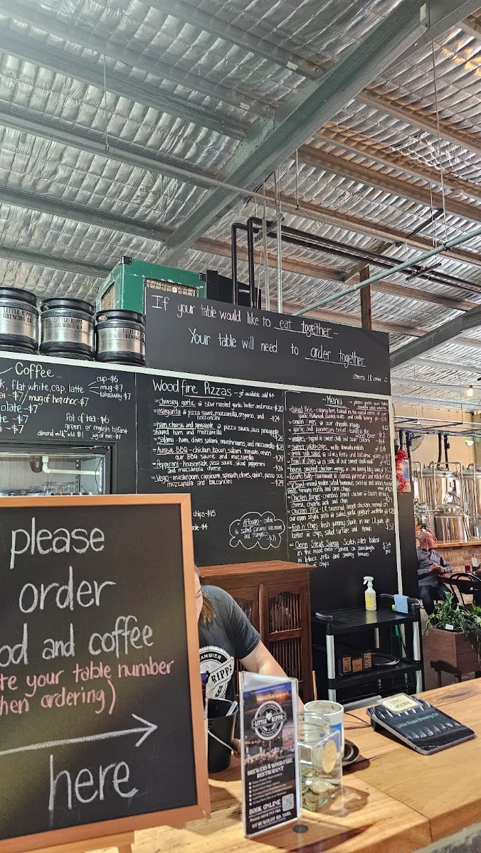 Menu, The Little Rippa Brewing Company