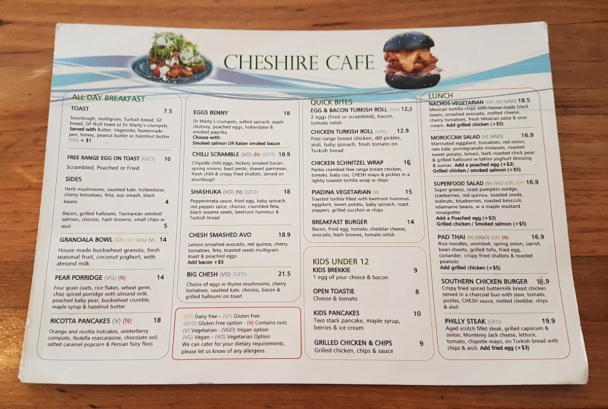 Menu, Cheshire