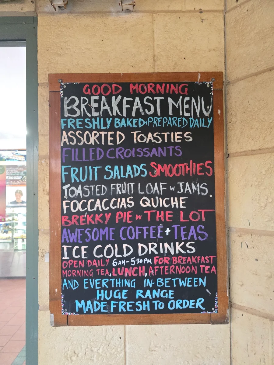 Menu, Coral Resort Bakery